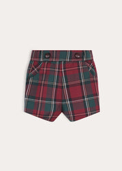 Balmoral Tartan Button Detail Bloomers in Burgundy (6mths-4yrs) Bloomers from Pepa London