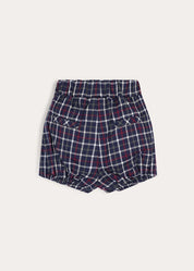 Newton Check Button Detail Bloomers in Navy (6mths-3yrs) Shorts from Pepa London