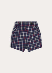 Newton Check Button Detail Bloomers in Navy (6mths-3yrs) Shorts from Pepa London
