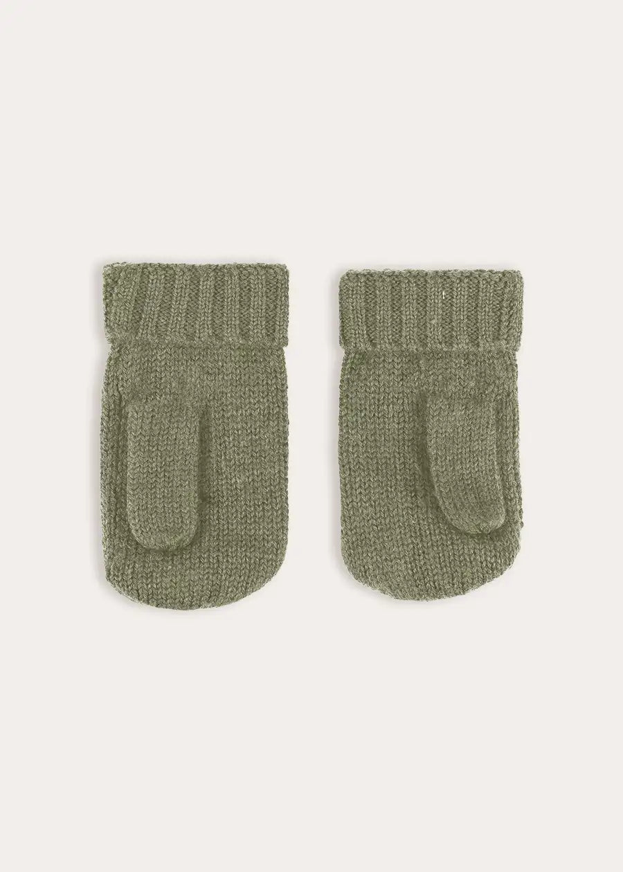 Cable Knit Mittens in Green (S-L) Knitted Accessories from Pepa London