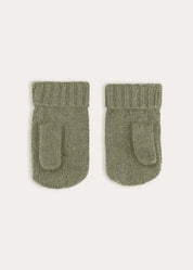 Cable Knit Mittens in Green (S-L) Knitted Accessories from Pepa London