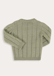 Cable Knit Jumper in Green (3-10yrs) Knitwear from Pepa London