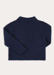 Knitted Toggle Fastening Cardigan in Navy (12mths-10yrs) Knitwear from Pepa London