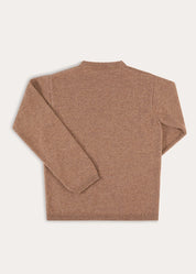 Crewneck Knitted Elbow Patch Detail Jumper in Brown (3-10yrs) Knitwear from Pepa London