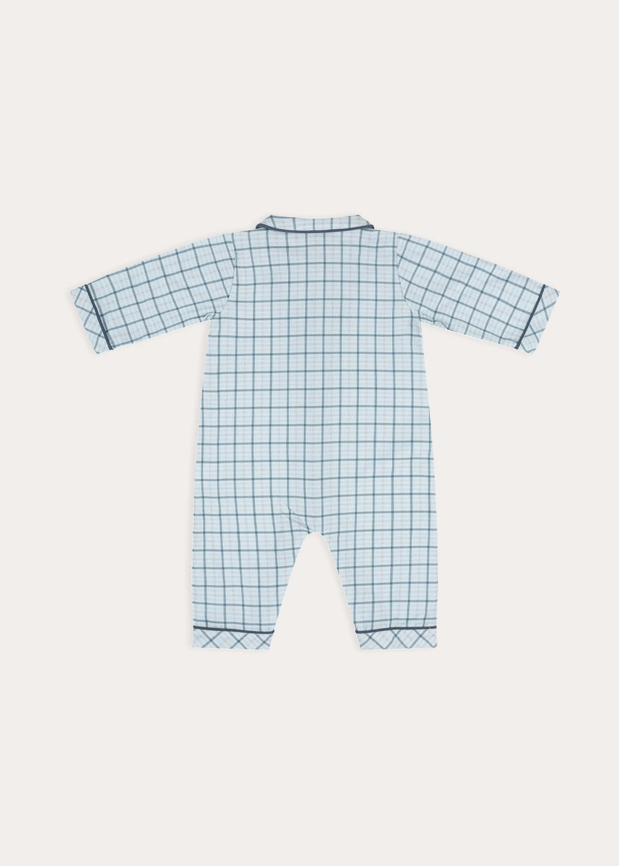 Wentworth Check All-In-One in Blue (6mths-3yrs) Nightwear from Pepa London