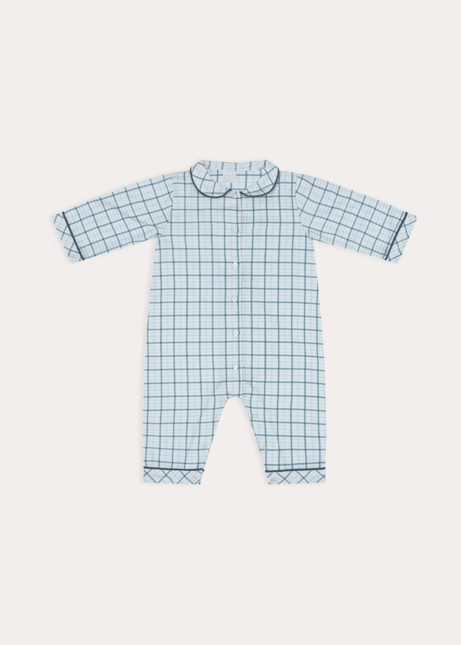 Wentworth Check All-In-One in Blue (6mths-3yrs) Nightwear from Pepa London