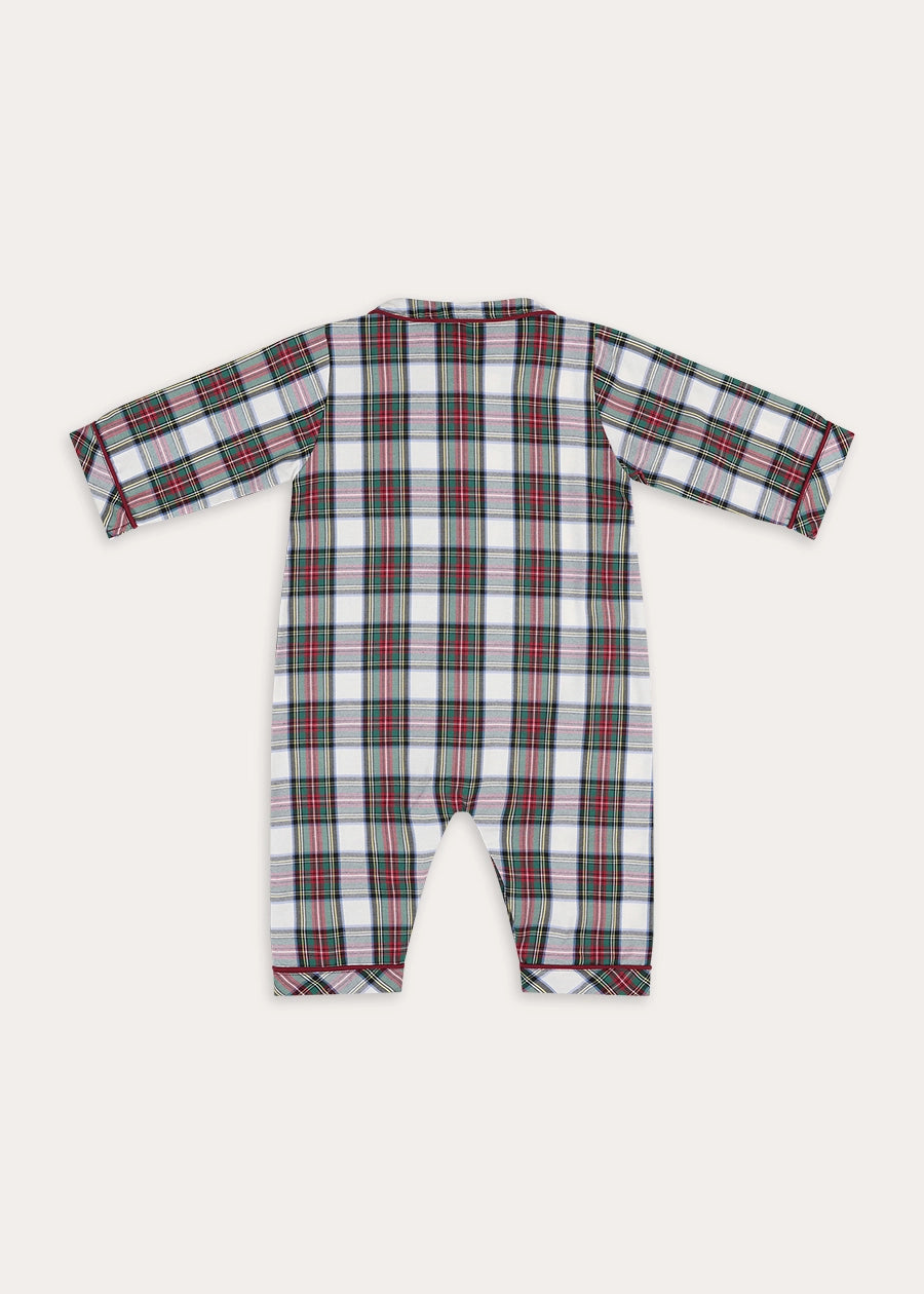 Winterberry Tartan All-In-One in Red (6mths-3yrs) Nightwear from Pepa London