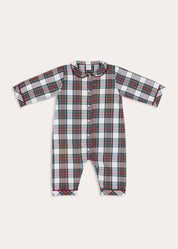 Winterberry Tartan All-In-One in Red (6mths-3yrs) Nightwear from Pepa London