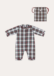 Winterberry Tartan All-In-One in Red (6mths-3yrs) Nightwear from Pepa London