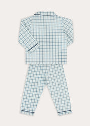 Wentworth Check Long Sleeve Pyjamas in Blue (2-10yrs) Nightwear from Pepa London