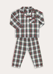 Winterberry Tartan Long Sleeve Pyjamas in Red (2-10yrs) Nightwear from Pepa London