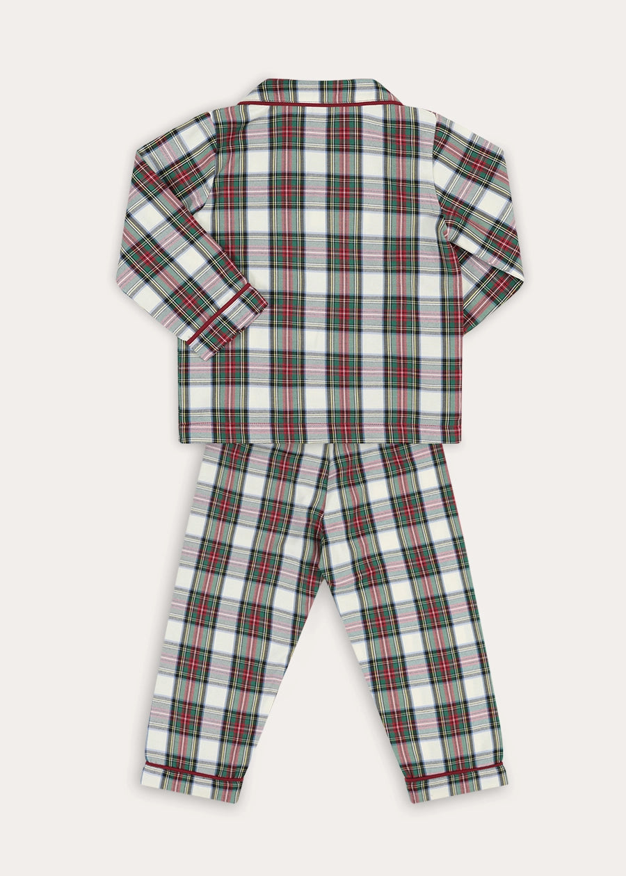 Winterberry Tartan Long Sleeve Pyjamas in Red (2-10yrs) Nightwear from Pepa London