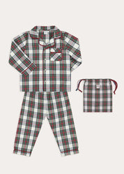 Winterberry Tartan Long Sleeve Pyjamas in Red (2-10yrs) Nightwear from Pepa London