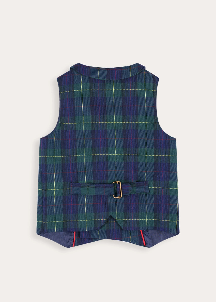 Radley Tartan Waistcoat in Green (4-10yrs) Coats from Pepa London