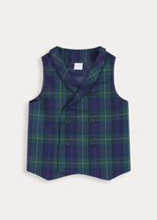 Radley Tartan Waistcoat in Green (4-10yrs) Coats from Pepa London
