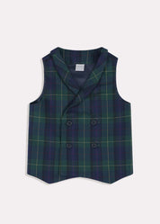 Radley Tartan Waistcoat in Green (4-10yrs)