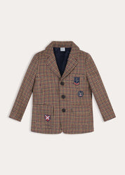 Glenmore Houndstooth Tailored Blazer in Brown (4-10yrs) Coats from Pepa London