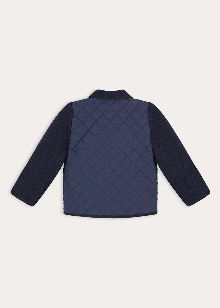 Quilted Long Sleeve Jacket in Navy (2-10yrs) Coats from Pepa London