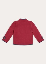 Austrian Single Breasted Constrast Trim Jacket in Burgundy (3-10yrs) Coats from Pepa London