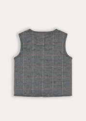 Harrington Check Quilted Vest in Brown (4-10yrs) Coats from Pepa London