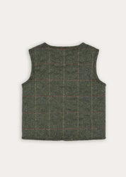 Harrington Check Quilted Vest in Brown (4-10yrs)