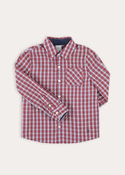 Arlington Check Oxford Collar Shirt in Burgundy (2-10yrs) SHIRTS from Pepa London