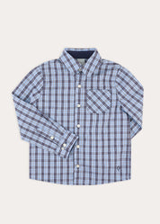 Kingsley Check Oxford Collar Shirt in Blue (2-10yrs) SHIRTS from Pepa London