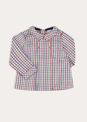 Sinclair Check Button Detail Shirt in Red (18mths-4yrs)