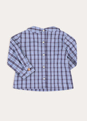 Kingsley Check Peter Pan Collar Shirt in Blue (18mths-4yrs) SHIRTS from Pepa London