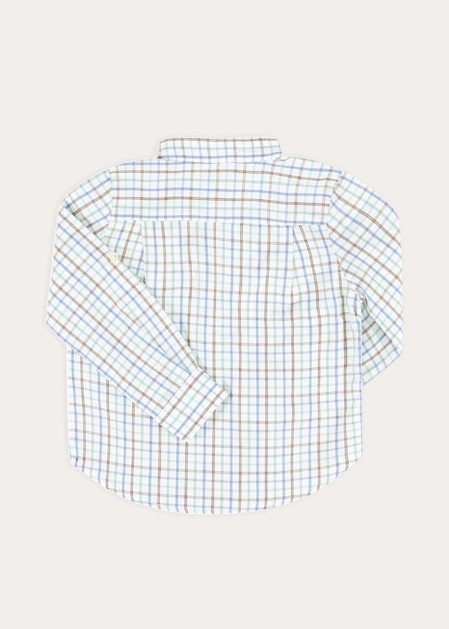 Beaumont Check Long Sleeve Shirt in Blue (18mths-10yrs) SHIRTS from Pepa London