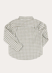 Westbury Gingham Elbow Patch Detail Shirt in Green (18mths-10yrs) SHIRTS from Pepa London