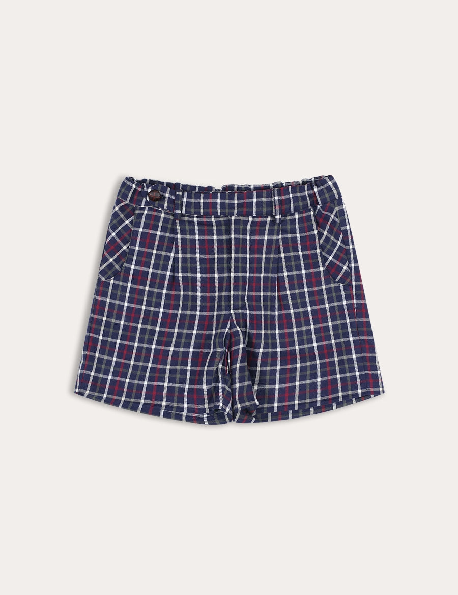 Newton Check Tailored Shorts in Navy (4-10yrs) Shorts from Pepa London