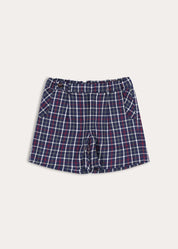 Newton Check Tailored Shorts in Navy (4-10yrs) Shorts from Pepa London