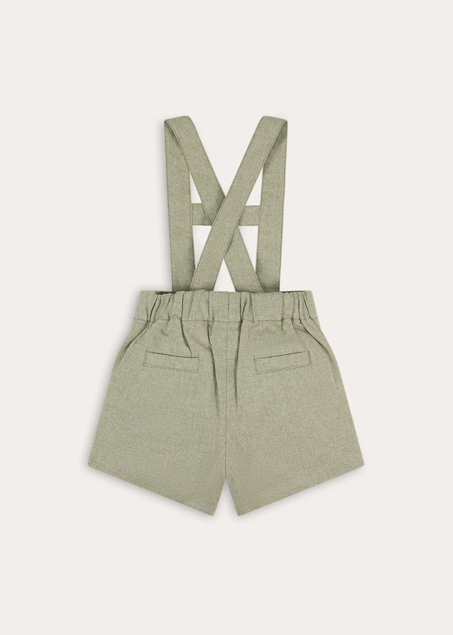 Westbury Gingham Button Detail Shorts in Sage Green (18mths-5yrs) Shorts from Pepa London