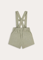 Westbury Gingham Button Detail Shorts in Sage Green (18mths-5yrs) Shorts from Pepa London