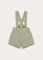 Westbury Gingham Button Detail Shorts in Sage Green (18mths-5yrs) Shorts from Pepa London
