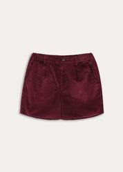 Plain Corduroy Tailored Shorts in Burgundy (4-10yrs) Shorts from Pepa London