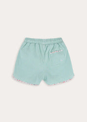 Violet Floral Green Striped Swim Shorts in Green (2-10yrs) Swimwear from Pepa London