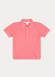 Plain Short Sleeve Polo Top in Salmon (2-10yrs) SHIRTS from Pepa London