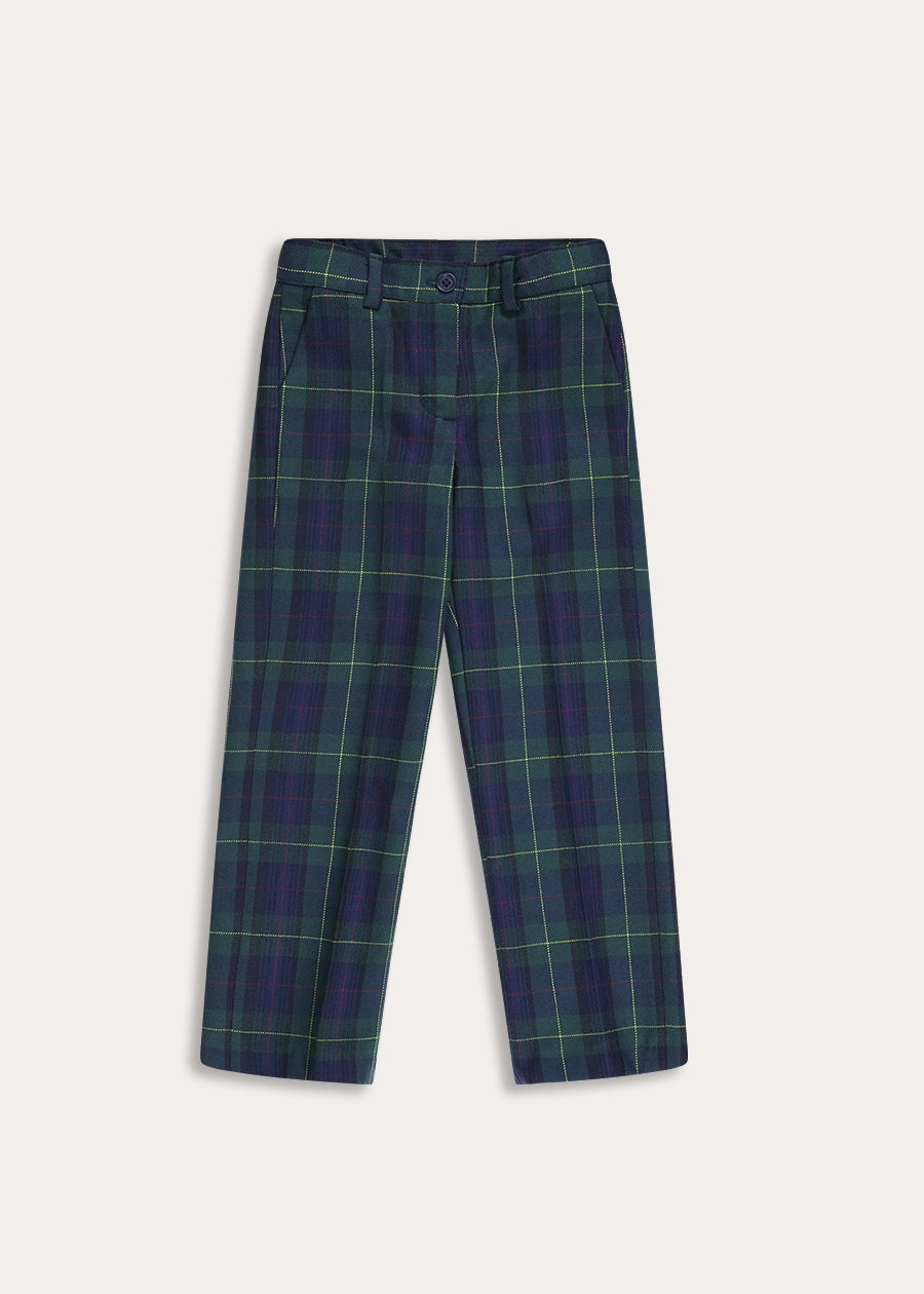 Radley Tartan Tailored Trousers in Green (4-10yrs) TROUSERS from Pepa London