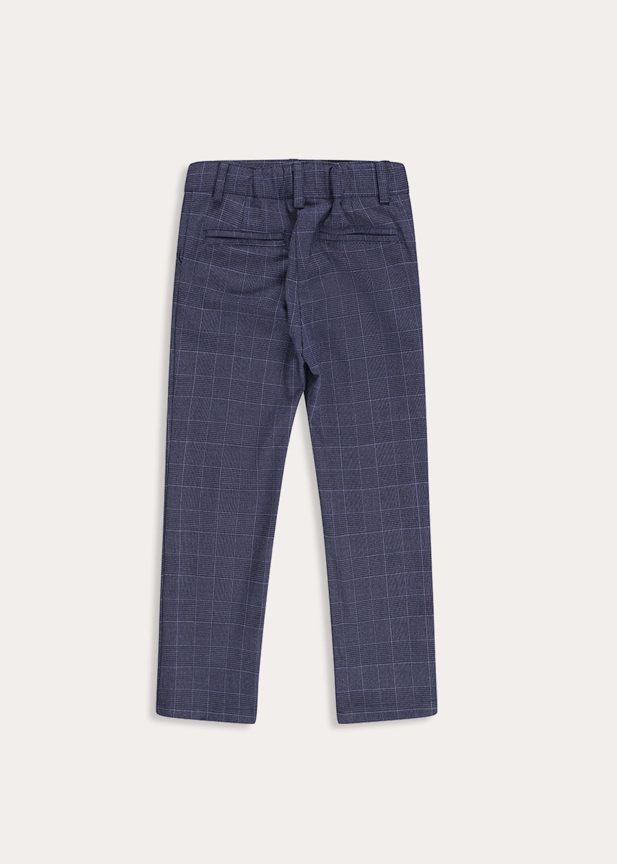 Fitzroy Check Tailored Trousers in Navy (4-10yrs) Trousers from Pepa London