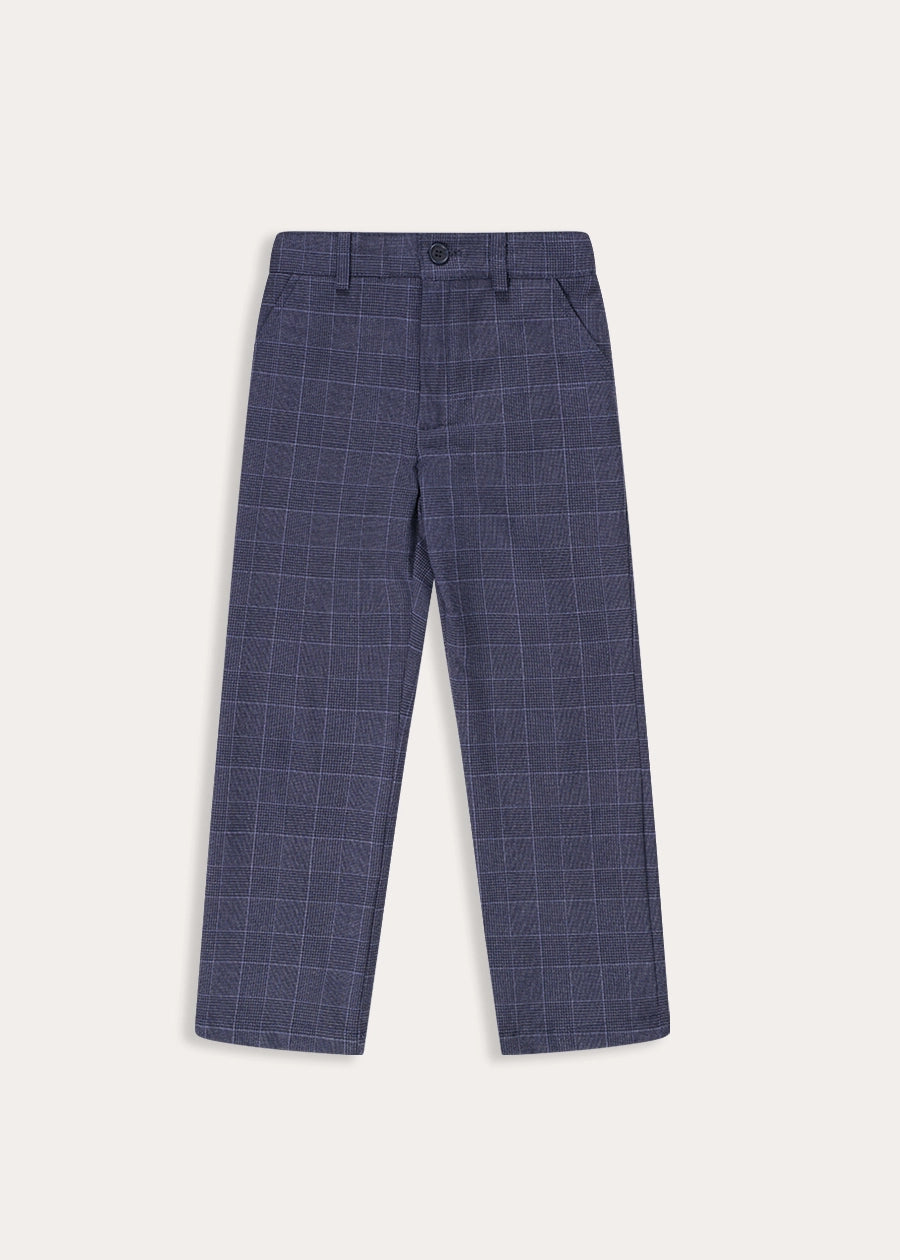 Fitzroy Check Tailored Trousers in Navy (4-10yrs) Trousers from Pepa London