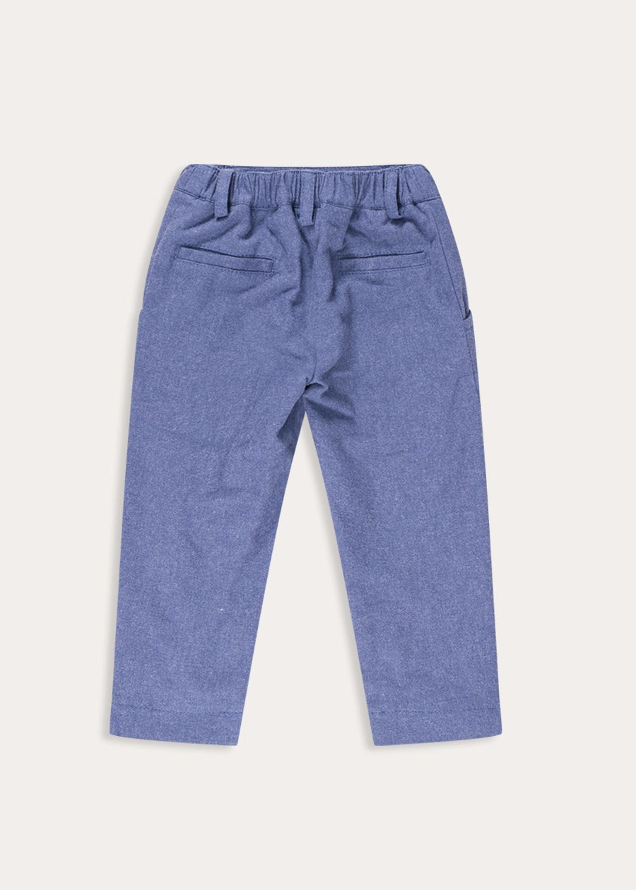 Plain Tailored Trousers in Blue (18mths-5yrs) Trousers from Pepa London