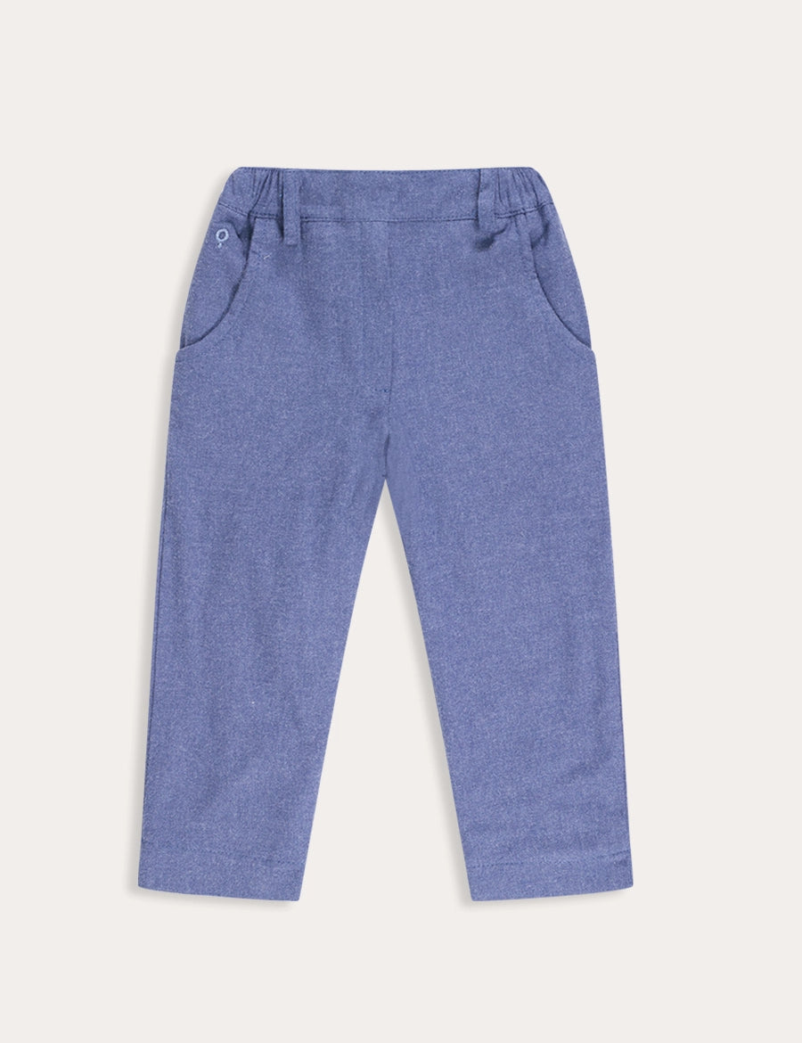 Plain Tailored Trousers in Blue (18mths-5yrs) Trousers from Pepa London