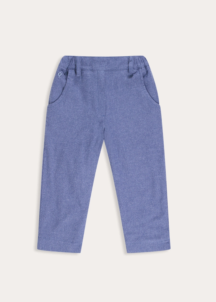 Plain Tailored Trousers in Blue (18mths-5yrs) Trousers from Pepa London