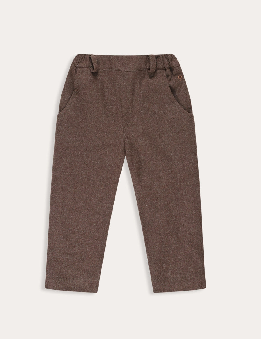 Plain Tailored Trousers in Brown (18mths-5yrs) Trousers from Pepa London
