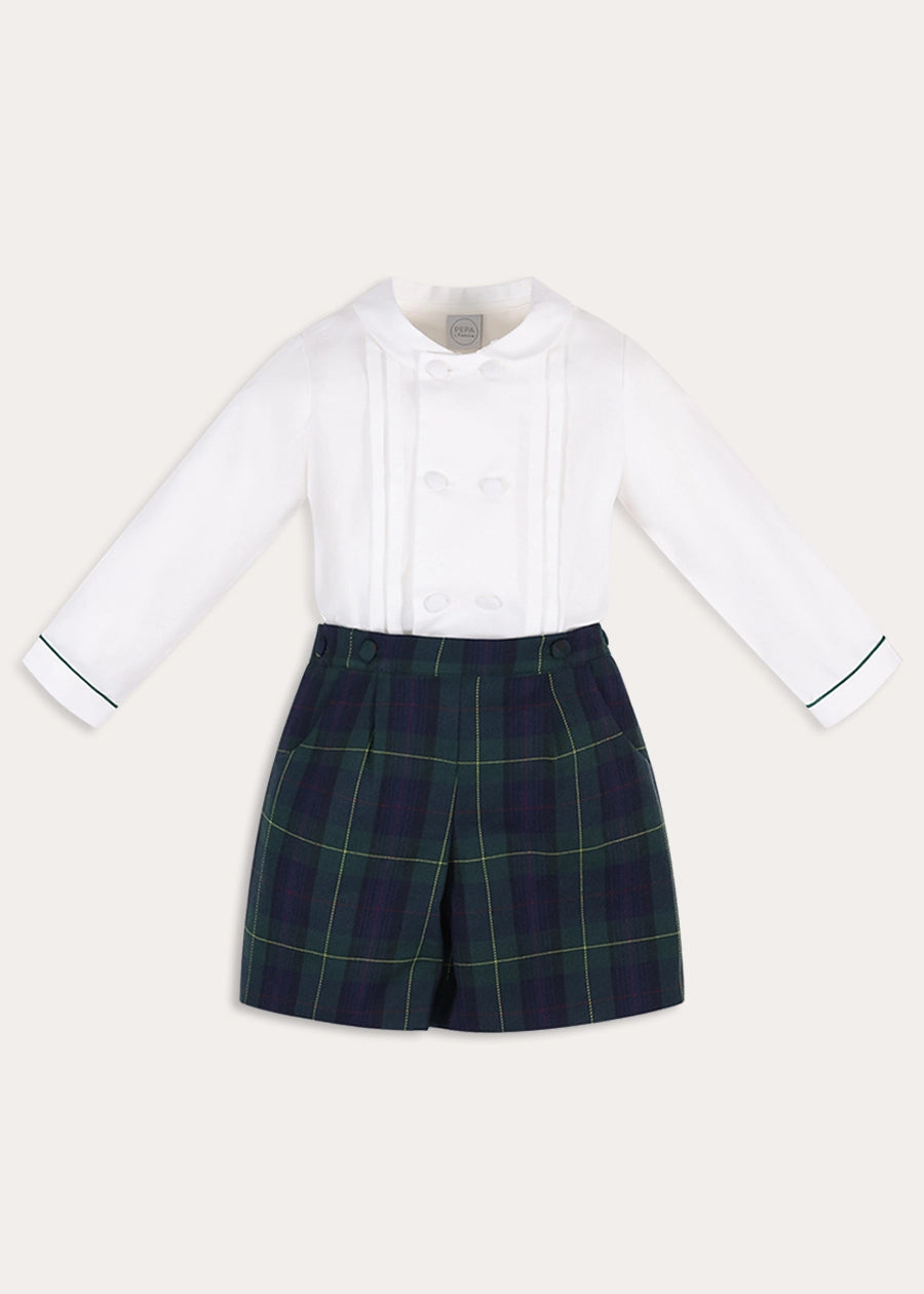 Radley Tartan Peter Pan Collar Two Piece Set in Green (18mths-6yrs) TWO PIECE SETS from Pepa London