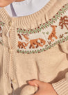 Safari Intarsia Cardigan in Beige (12mths-4yrs) Knitwear  from Pepa London