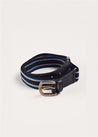 Dark Blue Striped Belt BELTS from Pepa London