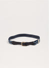 Dark Blue Striped Belt   from Pepa London